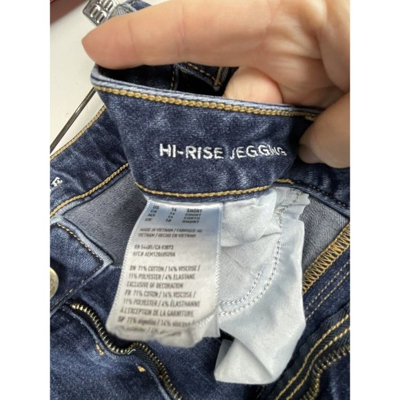 american Eagle High Rise Jeggins Womens sz 14 short skinny 360 Super Stretch - Picture 3 of 4